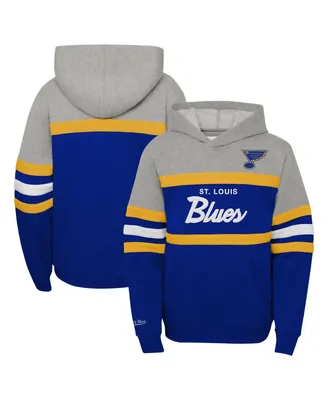 Big Boys Mitchell & Ness Gray St. Louis Blues Head Coach Pullover Hoodie