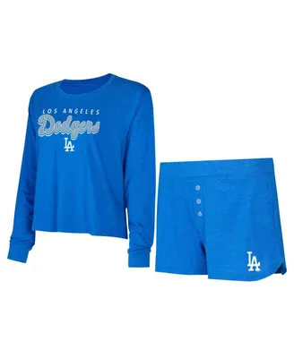 Women's Concepts Sport Royal Los Angeles Dodgers Meter Knit Long Sleeve T-shirt and Shorts Set