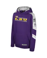 Big Boys Colosseum Purple Lsu Tigers Oht Military-Inspired Appreciation Cyclone Digital Camo Pullover Hoodie