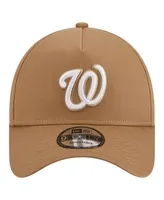 Men's New Era Khaki Washington Nationals A-Frame 9FORTY Adjustable Hat