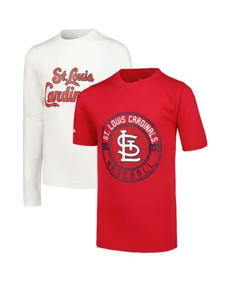 Big Boys Stitches Red, White St. Louis Cardinals T-shirt Combo Set