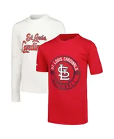 Big Boys Stitches Red, White St. Louis Cardinals T-shirt Combo Set