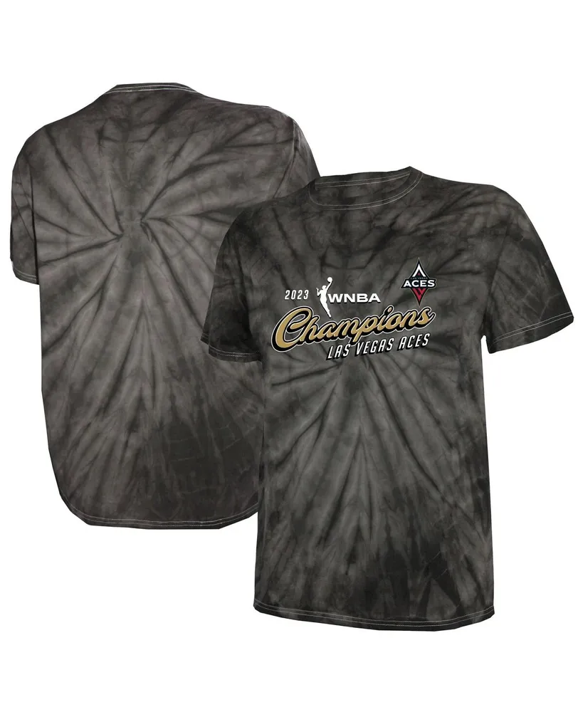 Men's and Women's Stitches Black Las Vegas Aces 2023 Wnba Finals Champions Tie-Dye T-shirt