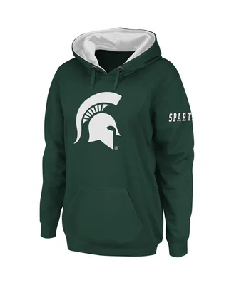Women's Stadium Athletic Green Michigan State Spartans Big Logo Pullover Hoodie