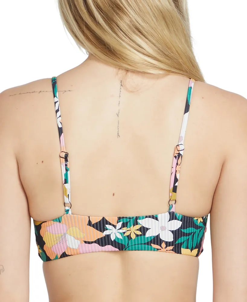 Volcom Juniors' Printed Had Me At Aloha Cropped Bikini Top