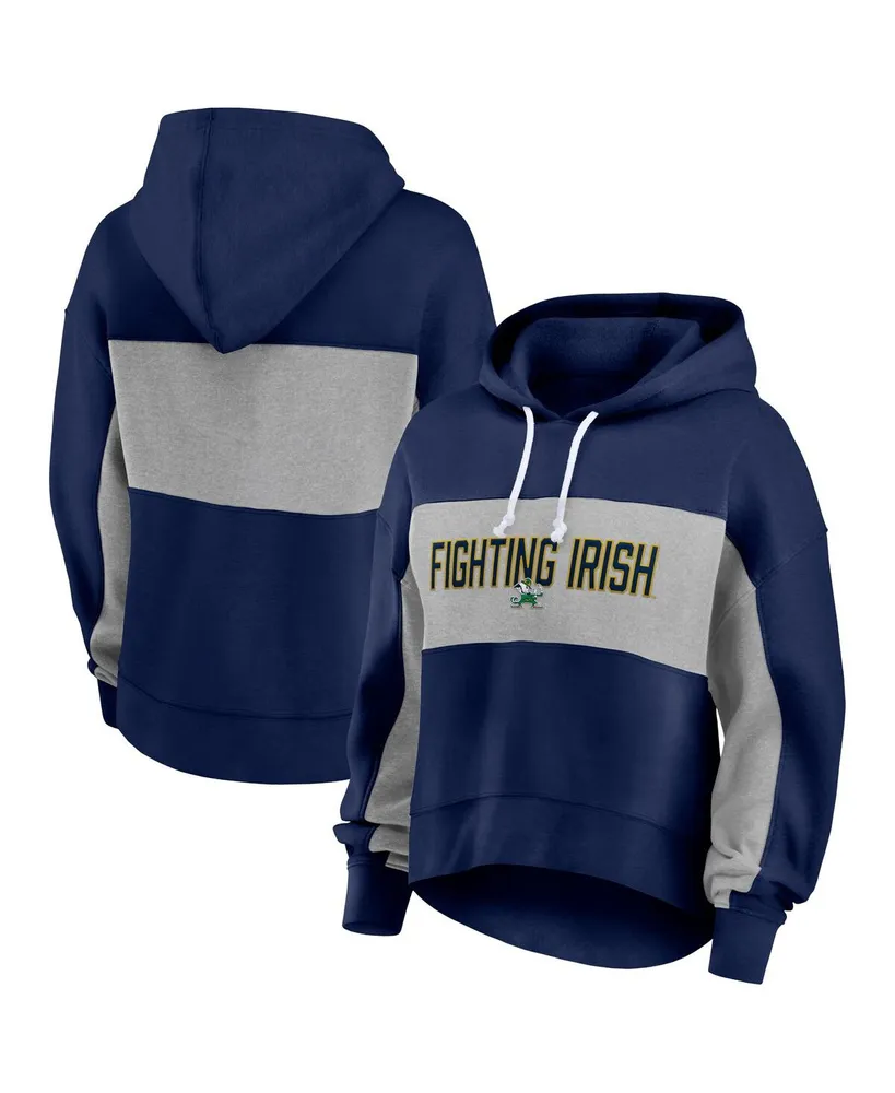 Women's Fanatics Navy Notre Dame Fighting Irish Filled Stat Sheet Pullover Hoodie