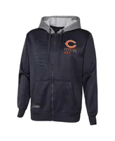 Men's Navy Chicago Bears Combine Authentic Field Play Full-Zip Hoodie Sweatshirt