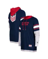 Men's 5th & Ocean by New Era Navy Usmnt Twofer Pullover Hoodie