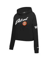 Women's Pro Standard Black Detroit Pistons 2023/24 City Edition Cropped Pullover Hoodie