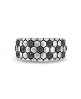 LuvMyJewelry Soccer Football Design Sterling Silver Black Diamond Band Men Ring
