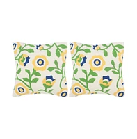 Safavieh Indoor/Outdoor Provence Floral 20" x 20" Pillow (Set of 2)
