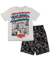 Marvel Toddler Boys Avengers Captain America Graphic T-Shirt & Shorts