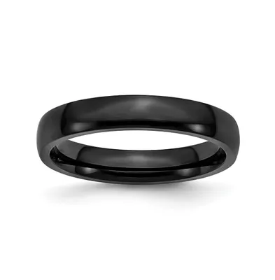 Chisel Stainless Steel Polished Black Ip-plated 4mm Band Ring