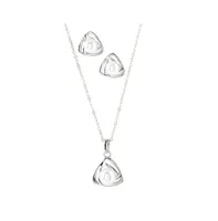 Pearl Love Knot Necklace and Earring Set for Women