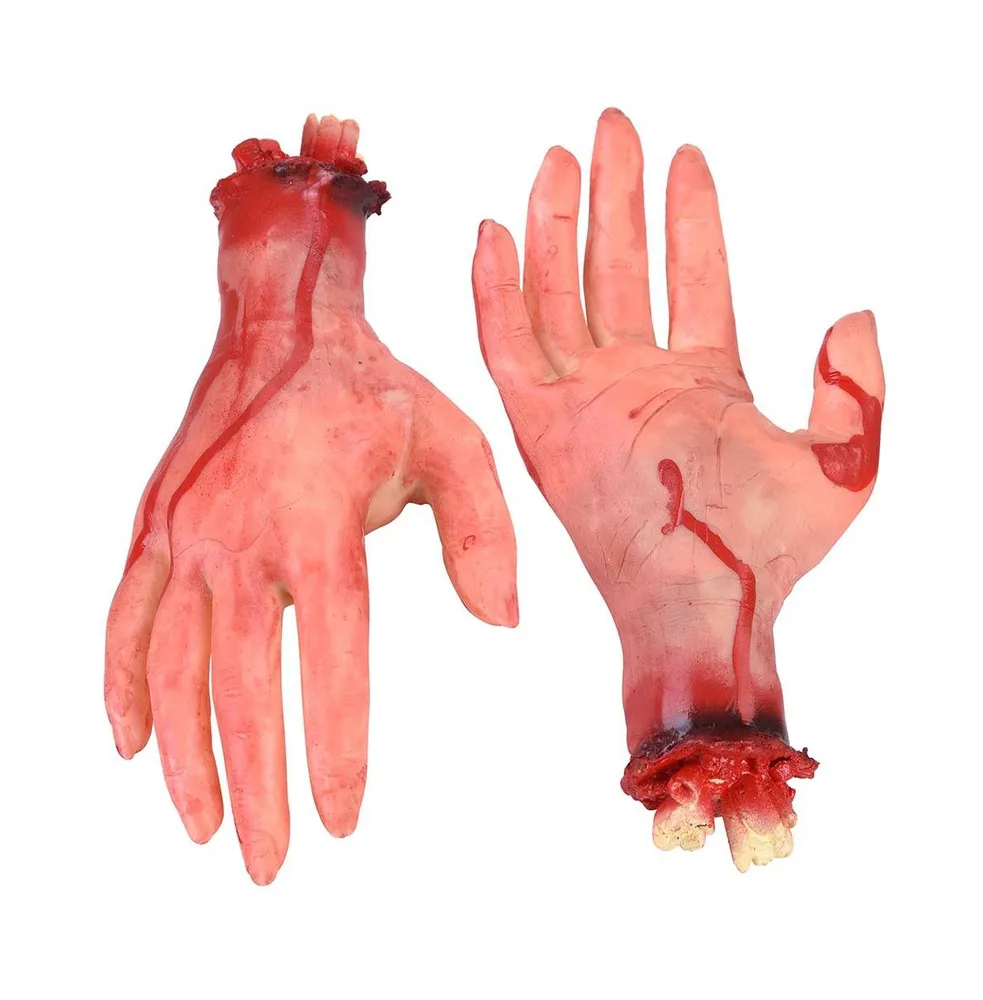 5pcs Severed Hands Feet Prank Props Bloody Broken Body Part Halloween Decoration