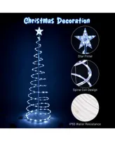 6Ft 182 Led Spiral Christmas Tree Light Star Topper Cool White Decor Lamp 2 Pack