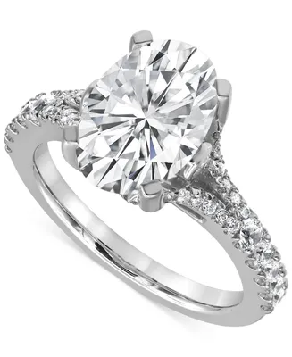 Badgley Mischka Certified Lab Grown Diamond Oval Split Shank Engagement Ring (3-1/2 ct. t.w.) in 14k Gold