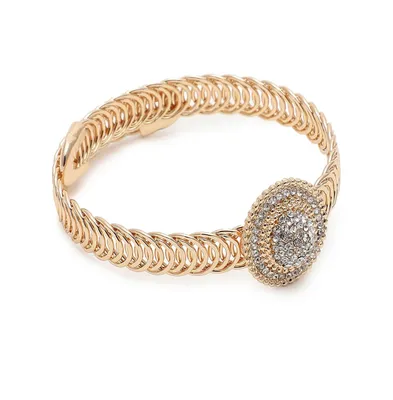 Sohi Women's Gold Circular Ripple Bracelet