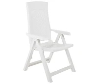 Patio Reclining Chairs 2 pcs Plastic White