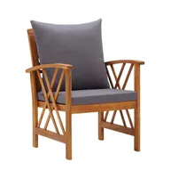 Patio Chairs with Cushions 2 pcs Solid Acacia Wood