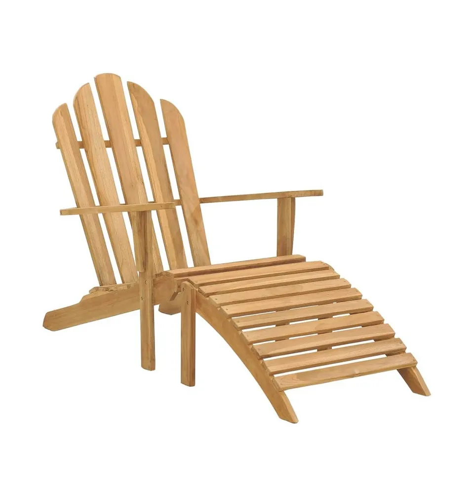 Adirondack Chair with Footrest Solid Teak Wood