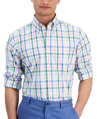 Club Room Men's Regular-Fit Multicolor Plaid Dress Shirt, Created for Macy's