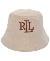 Lauren Ralph Lauren Tacked Logo with Cross Dye Canvas Bucket Hat