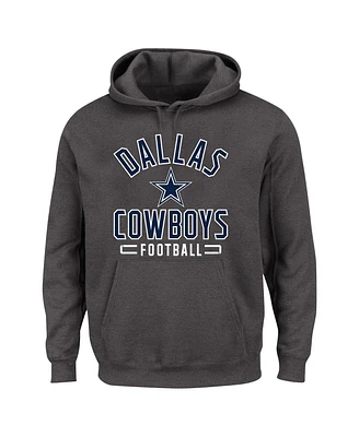 Men's Fanatics Heather Charcoal Dallas Cowboys Big and Tall Pullover Hoodie