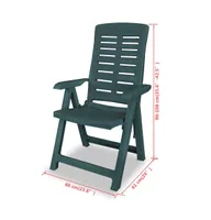 Reclining Patio Chairs 2 pcs Plastic Green