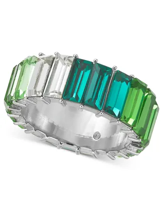 On 34th Silver-Tone Baguette Crystal Eternity Ring, Created for Macy's