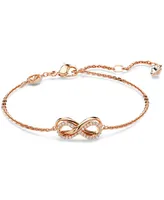 Swarovski Rose Gold-Tone Hyperbola Infinity Bangle Bracelet & Pendant Necklace Set, 15" + 2-3/4" extender