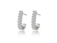 Cubic Zirconia J Hoop Earrings