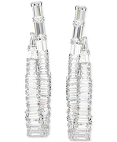 Swarovski Rhodium-Plated Baguette Crystal Infinity Drop Earrings