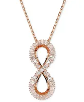 Swarovski Rose Gold-Tone Mixed Crystal Infinity Pendant Necklace, 15" + 2-3/4" extender
