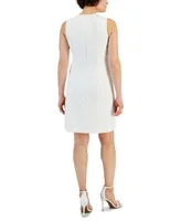 Anne Klein Women's Sequin-Front Sleeveless Shift Dress