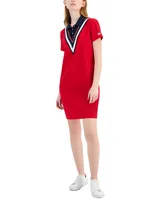 Tommy Hilfiger Women's Chevron Colorblocked Polo Dress