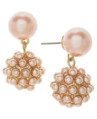 Charter Club Gold-Tone Beaded Cluster Drop Earrings, Created for Macy's