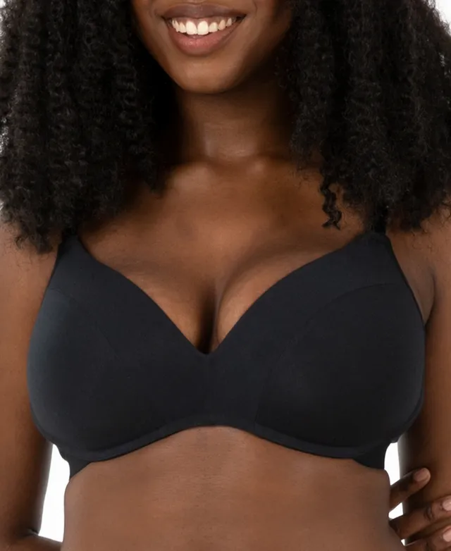 All.You.LIVELY Women's No Wire Push-Up Bra - Jet Black 36DDD