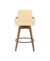 Baylor Swivel Wood Bar or Counter Height Stool