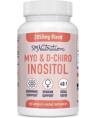 SMNutrition Myo-Inositol & D-Chiro Inositol for Women's Hormone Balance, Ideal 40:1 Ratio, Menstrual Cycle & Ovarian Health Support Supplement, SMNutr