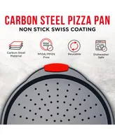 Bakken Swiss Pizza Tray Carbon Steel Pizza Pan with Holes and Non-Stick Coating – Pfoa Pfos and Ptfe Free by Bakken