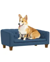 PawHut Raised Dog Sofa, Elevated Pet Sofa for Small and Medium Dogs, with Removable Soft Cushion, Anti-Slip Pads, Simple Installation