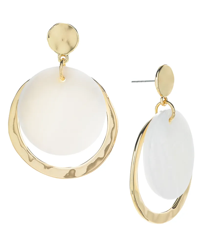 Style & Co Gold-Tone Crescent Drop Earrings, Created for Macy's