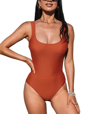 Women's Roaming River Scoop Neck Smocked One Piece Swimsuit
