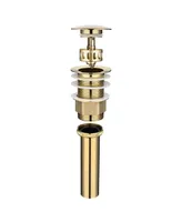 Aquaterior Bathroom Pop Up Drain without Overflow Lavatory Vessel Basin Gold