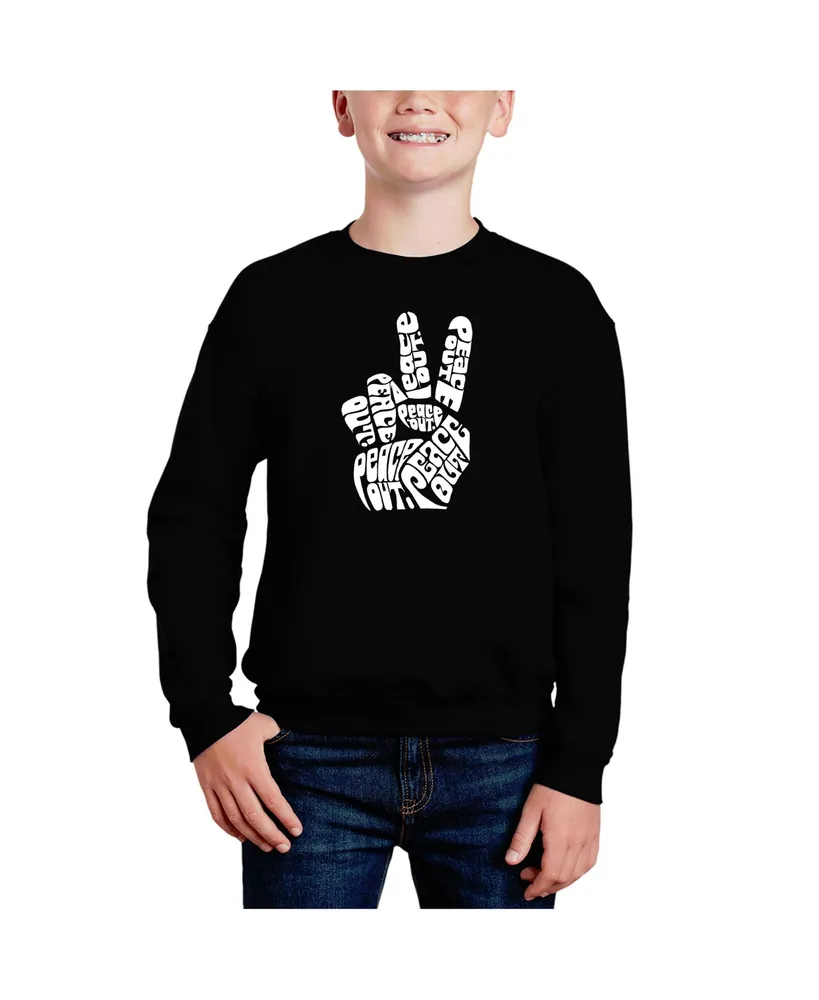 Peace Out - Big Boy's Word Art Crewneck Sweatshirt