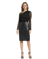 Calvin Klein Women's Faux-Leather Pencil Skirt