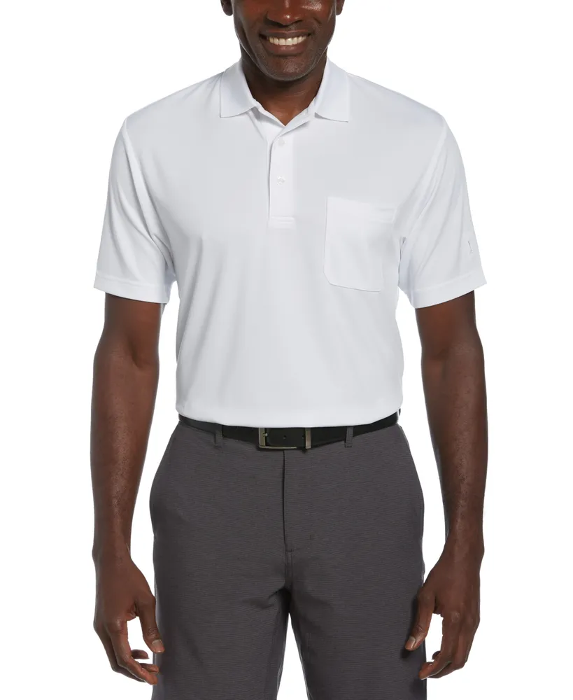 Pga Tour Men's Airflux Solid Mesh Short Sleeve Golf Polo Shirt