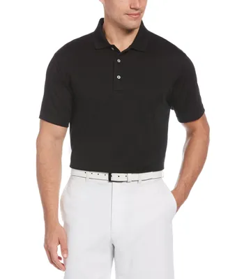 Pga Tour Men's Airflux Solid Mesh Short Sleeve Golf Polo Shirt
