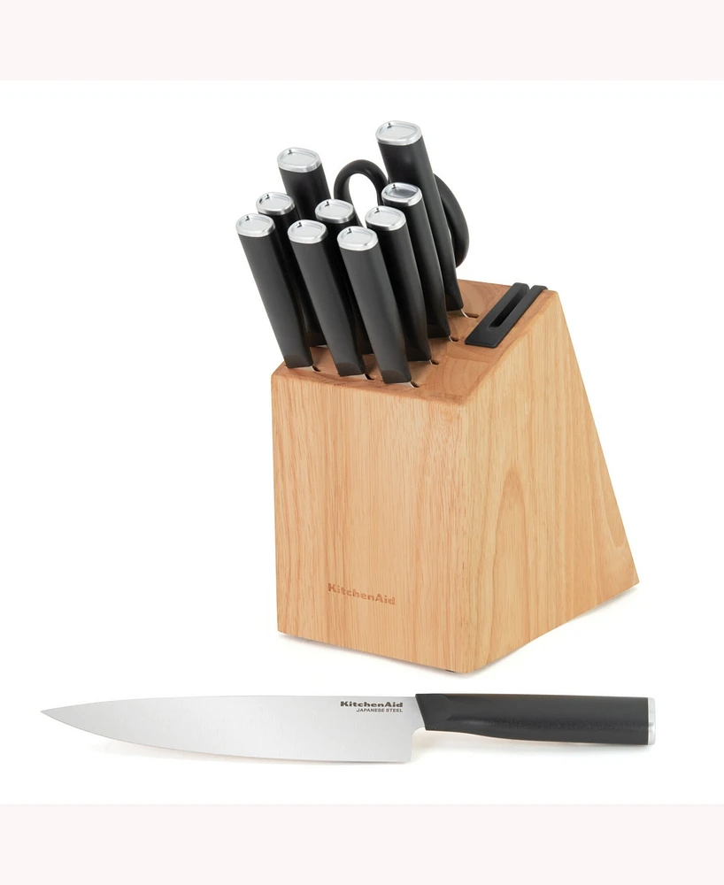 KitchenAid Japanese Steel Classic 12 Piece Knife Block Set with Built in Knife Sharpener